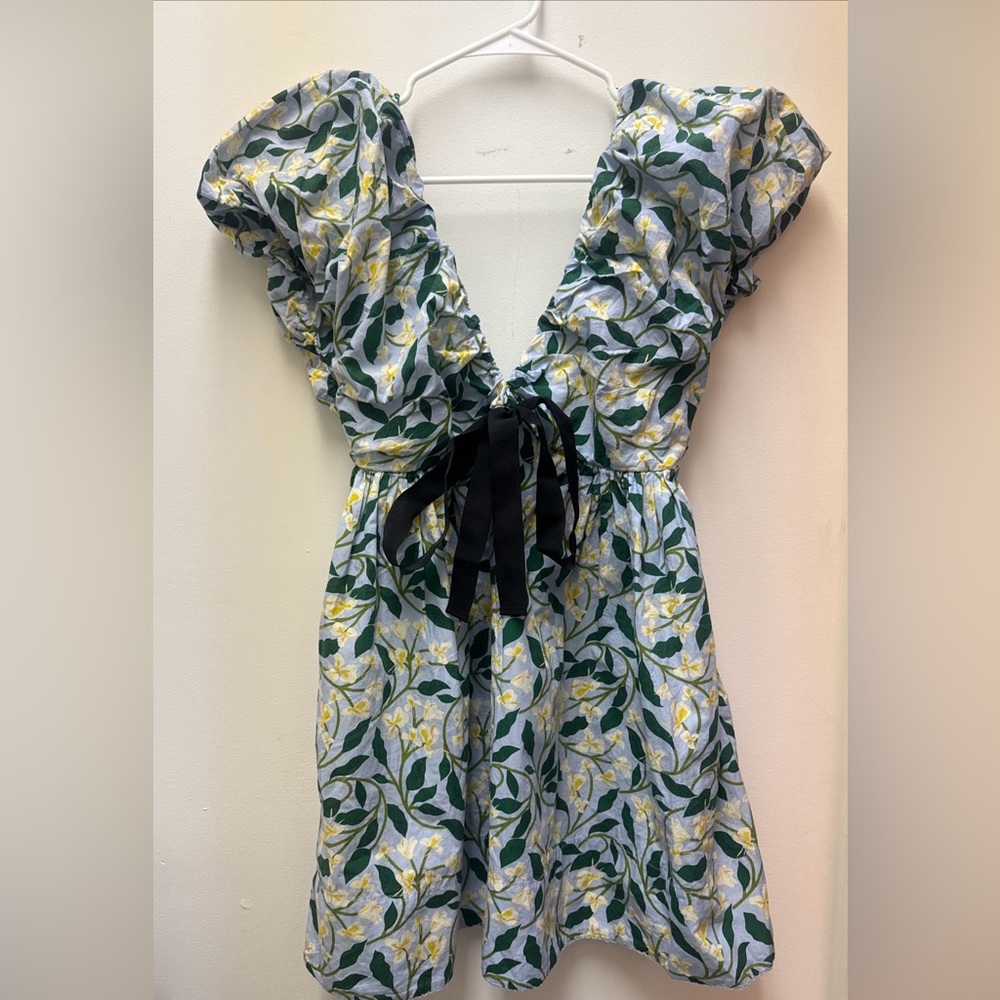 Aqua by Aqua Bendita Horizonte Celeste Mini Dress 100% Cotton size XS NWOT
